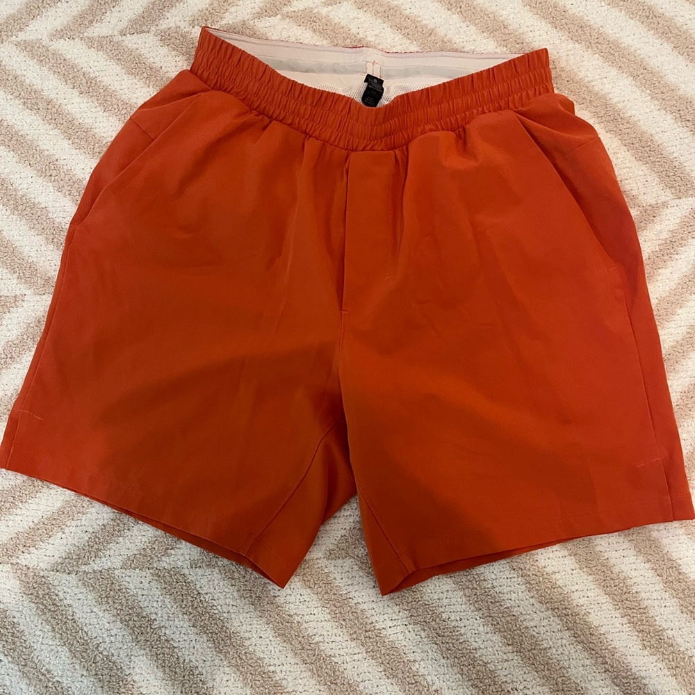 Men's Lulu Orange swim trunks